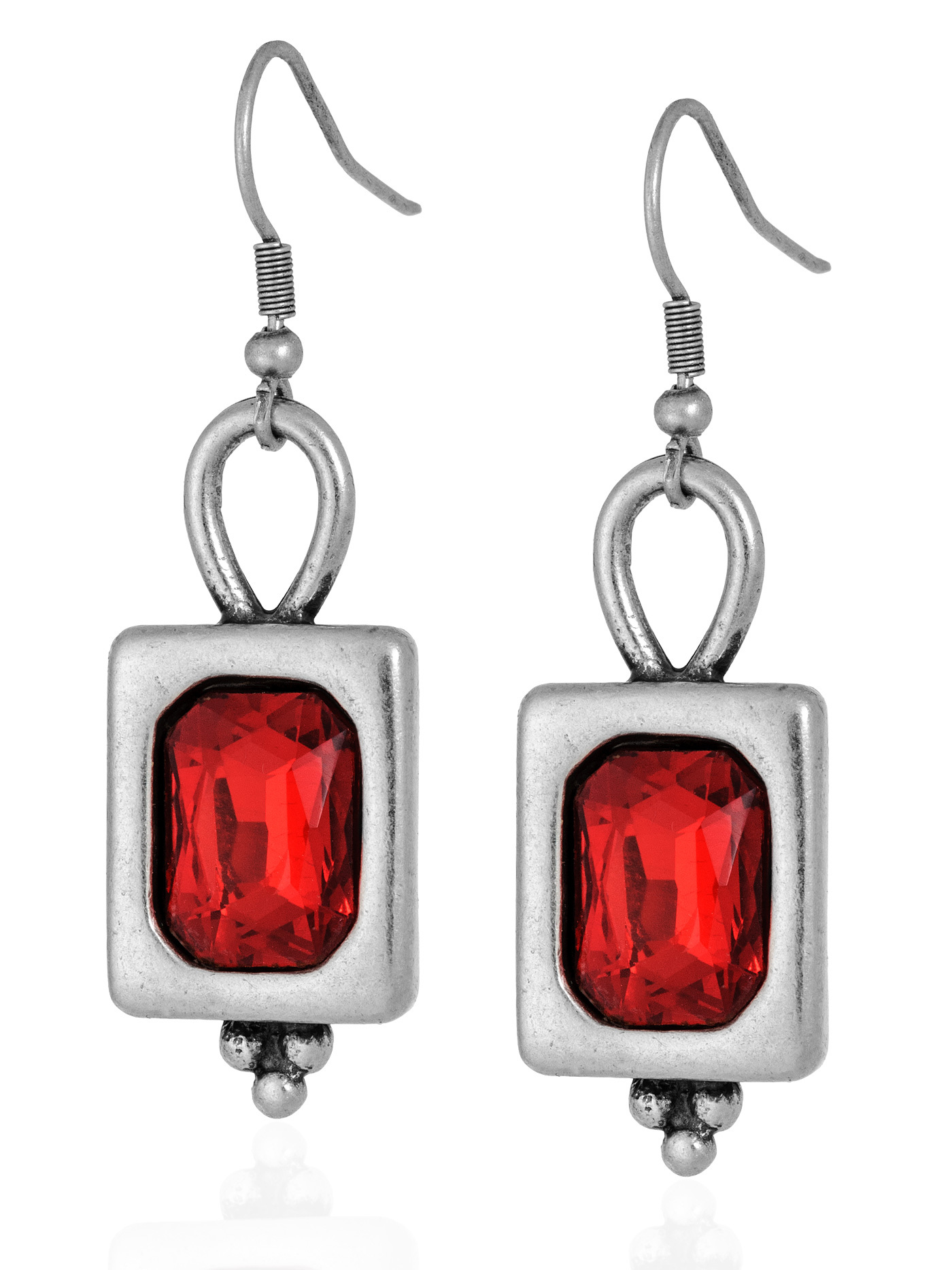 Красные серьги с кристаллами - артикул 421115100 - купить в интернет-магазине ювелирной бижутерии Lattrice