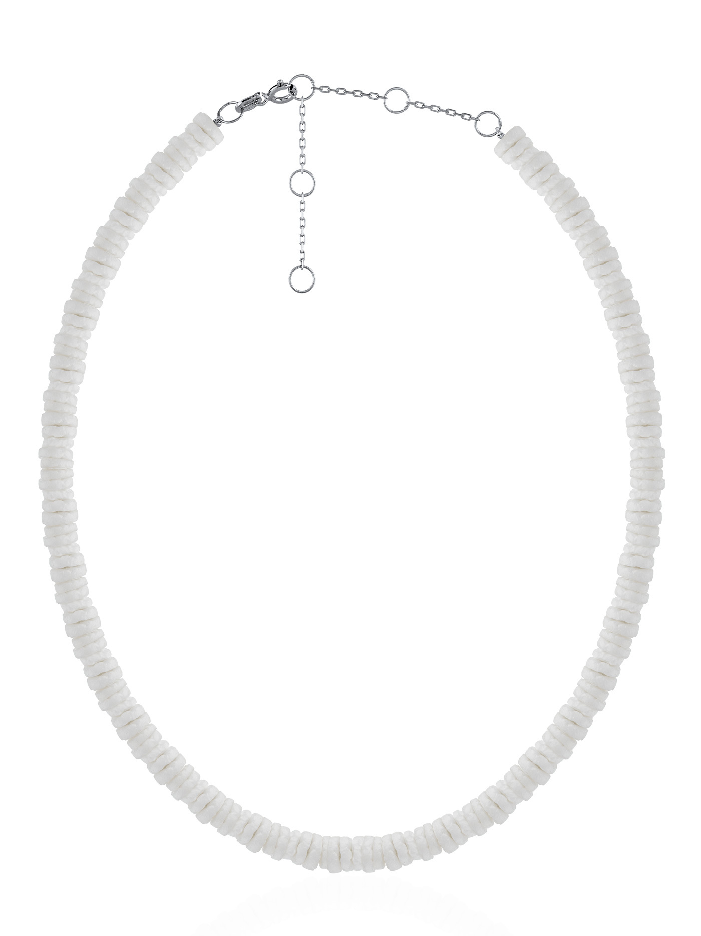 Белый серебряный ювелирный чокер (ожерелье, колье) из натурального белого коралла