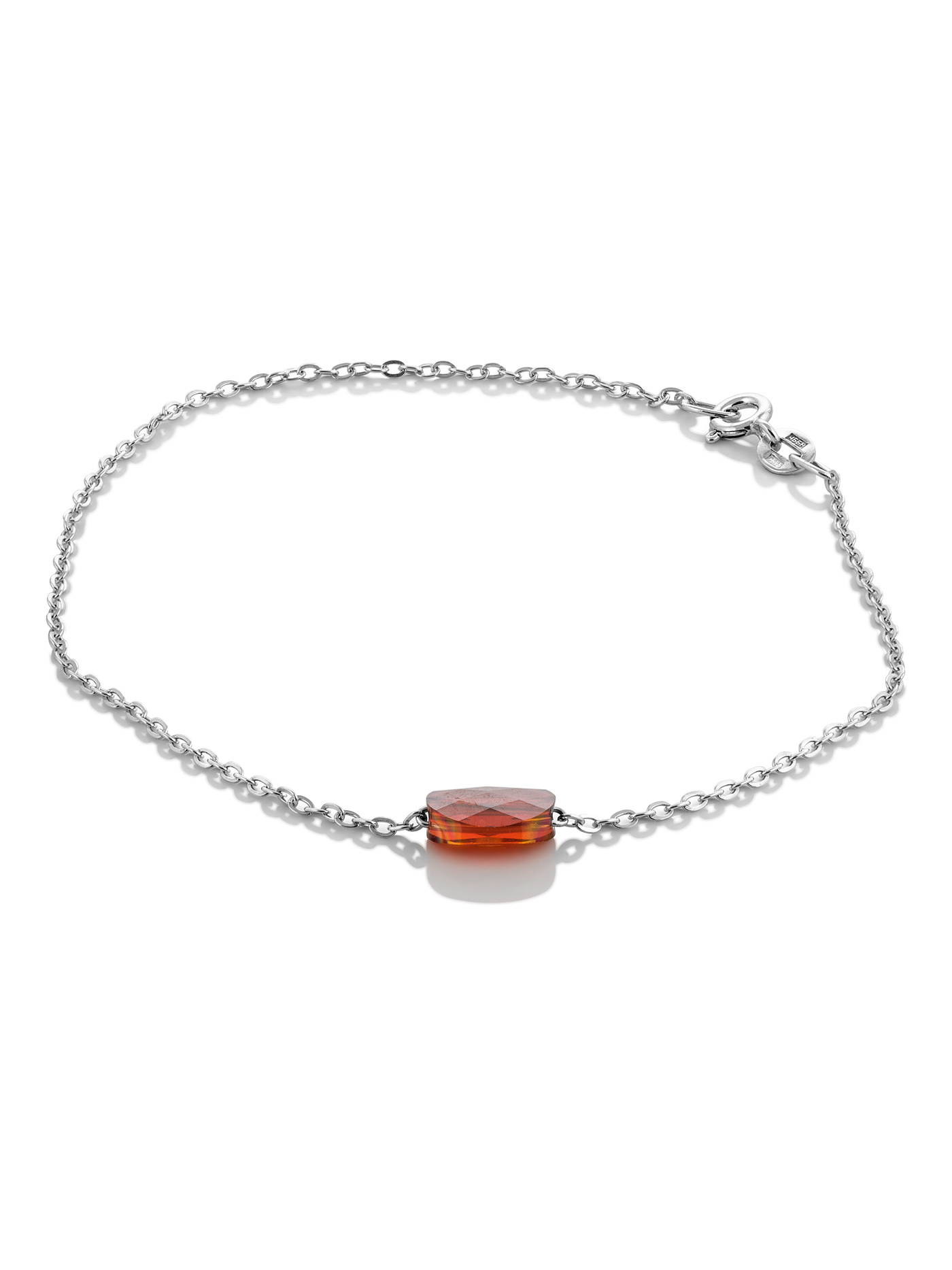 Серебряный браслет на ногу с кристаллом Swarovski