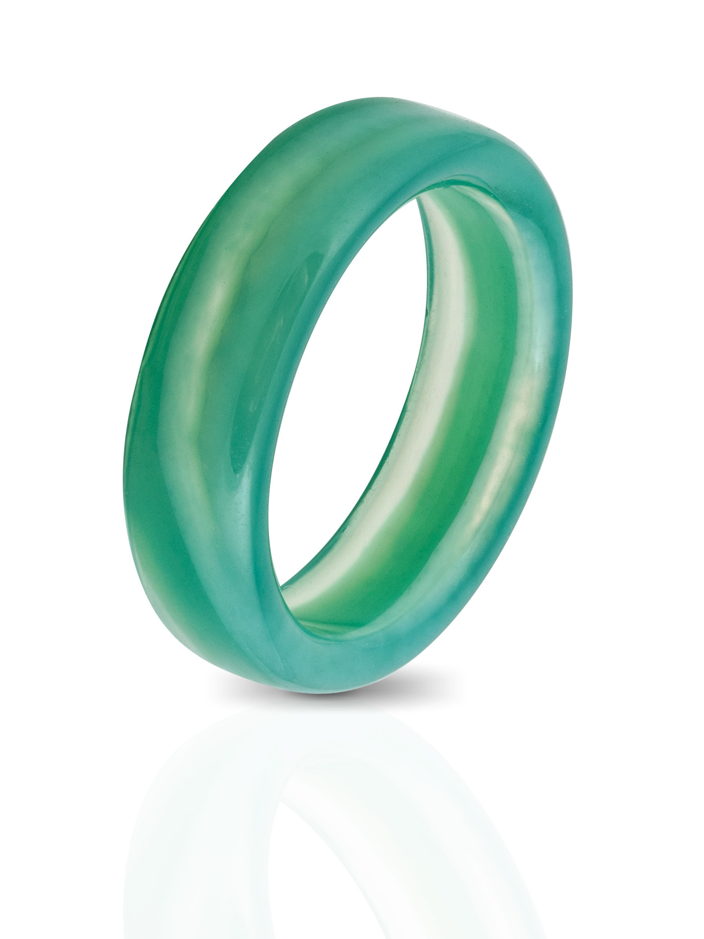 Кольцо с зеленым агатом