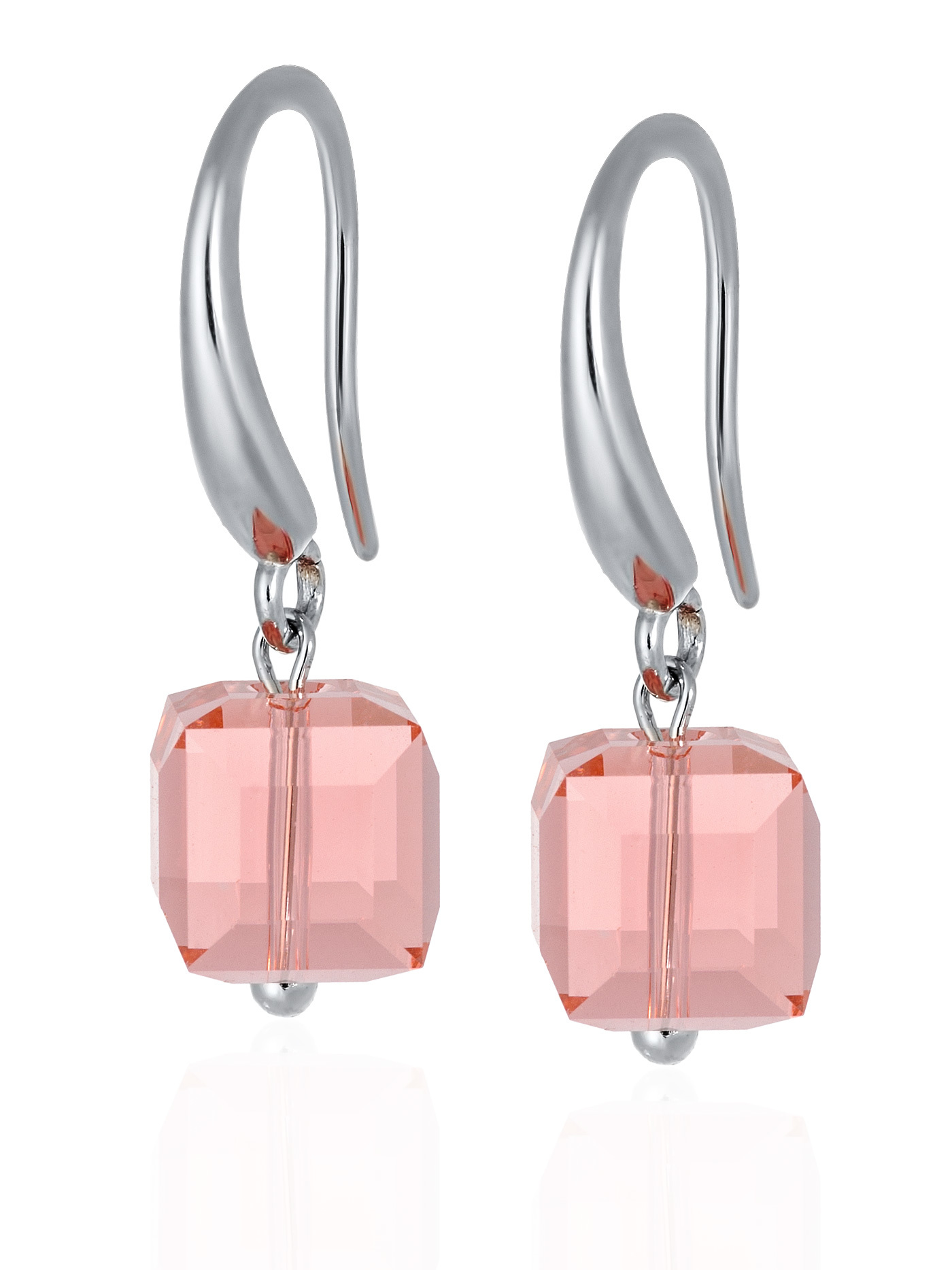 Серебряные серьги с кристаллами Swarovski Rose Peach