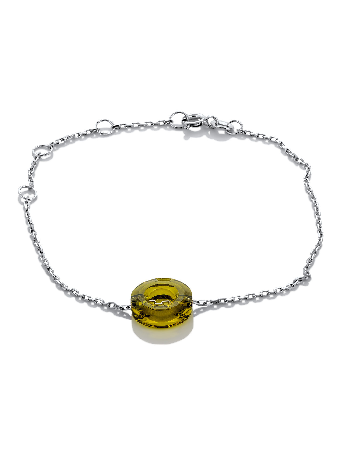 Серебряный браслет с кристаллом Swarovski Olivine