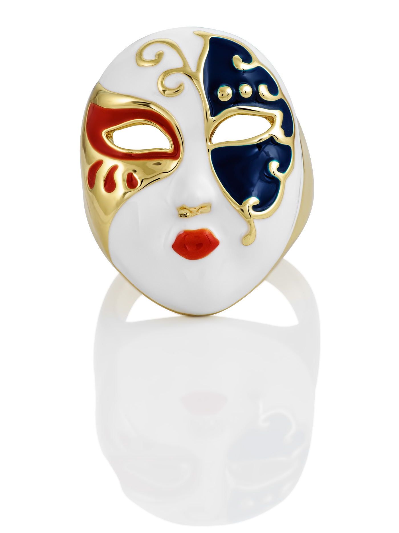 Стильное кольцо Венецианская маска